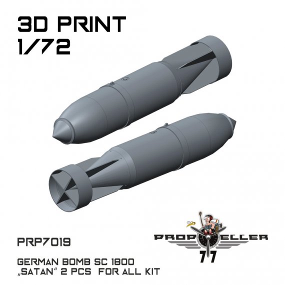 77Propeller Bombe allemande SC 1800 Satan 1/72 (x2)