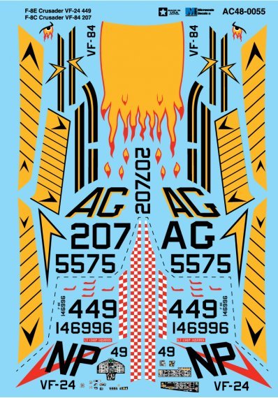 1/48 Vought F-8E Crusader VF-24 449  F-8C Crusader VF-84 207