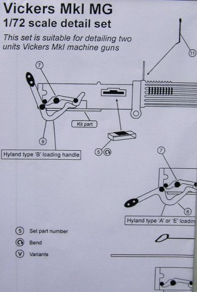 1/72 Vickers MkI MG  detail set for 2 guns