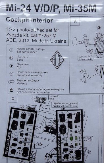 1/72 Mi-24 V/D/P, Mi-35M  interior PE set (ZVE)