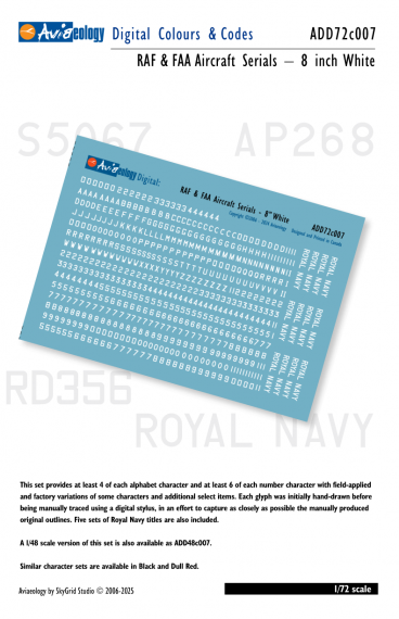 1/72 Raf & FAA/Fleet Air Arm Aircraft Serials: White