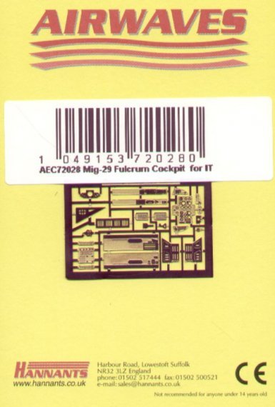 1/72 Mikoyan MiG-29 Fulcrum Cockpit