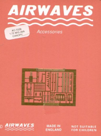 1/72 Mikoyan MiG-29A Fulcrum Canopy Set for Italeri