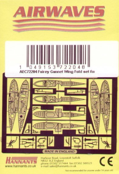 1/72 Fairey Gannet wingfold set for ASW and AEW (Revell)