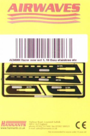 Razor saw Set No.1. 10 thous stainless steel razor saw. 4 blades