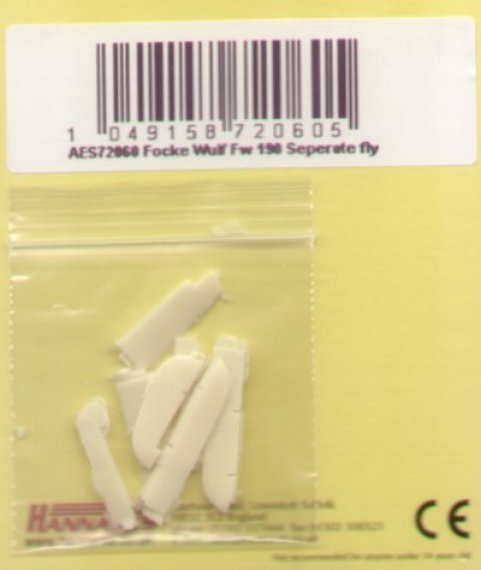 1/72 Separate flying surfaces for the Focke-Wulf Fw-190