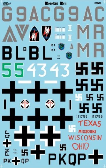 1/32 Assorted Messerschmitts decals