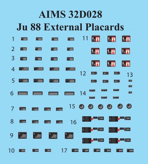 1/32 Junkers Ju-88 External Placards
