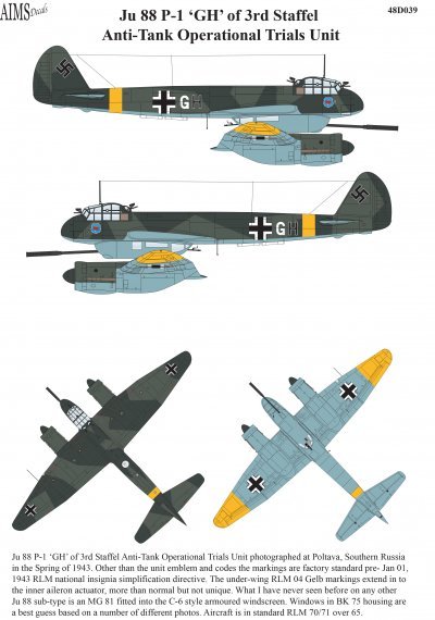 1/48 Junkers Ju-88P-1 decal
