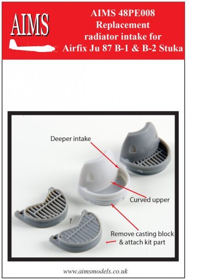 1/48 Junkers Ju-87B-1/Ju-87B-2 Stuka replacement radiator