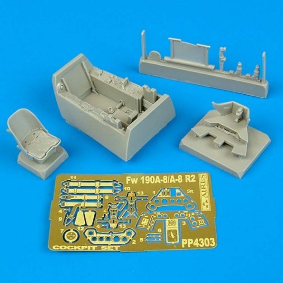 Aires Upgrade set: Fw 190A-8/A-8 R2 cockpit set