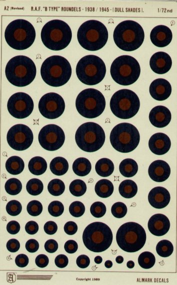 1/72 Raf Type B National Insignia/Roundels Fighters