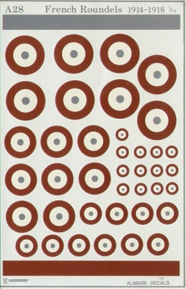 1/72 French WWI National Insignia/Roundels various sizes