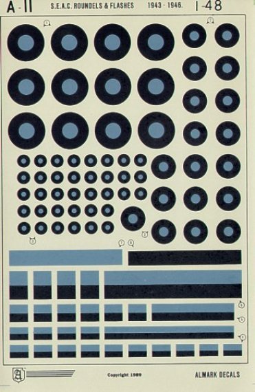 1/48 Recently discovered! Seac National Insignia/Roundels 1943-4