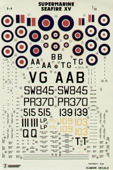 1/72 Supermarine Seafire Mk.XV Royal Canadian Navy & Royal Navy