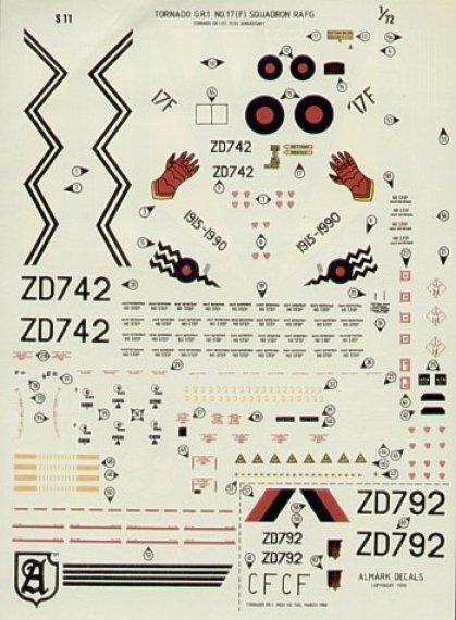 1/72 Tornado GR.1 ZD742/CZ 17F Sqn 75th Anniversary scheme
