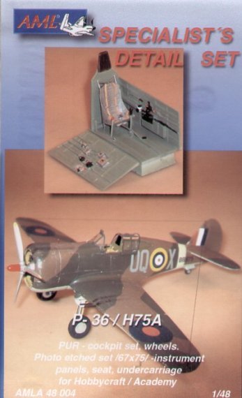 1/48 Curtiss-Hawk H-75A cockpit, wheels and undercarriage