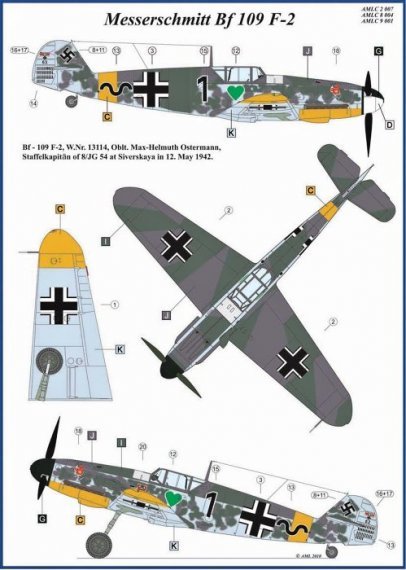 1/32 Masks for Bf 109 F-2 (incl. decals)