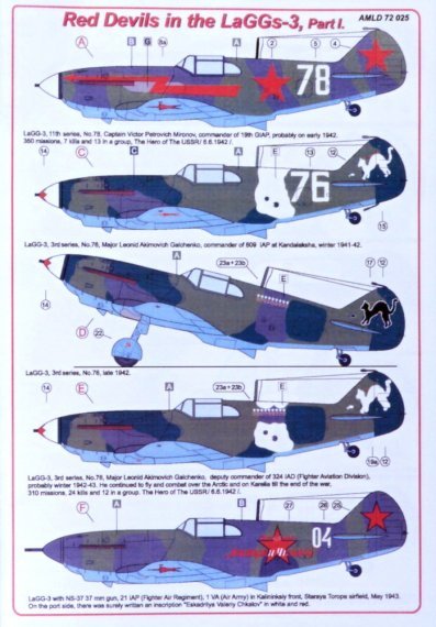 1/48 Decals Red Devils in LaGGs-3 Part I