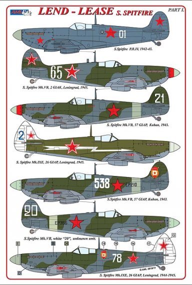 1/48 Soviet air force Supermarine Spitfire Mk.VB/PR Mk.IV