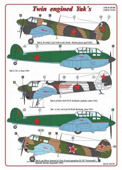 1/48 Yakovlev Yak-2, Yak-4 & Yak-6 Twin engined Yaks