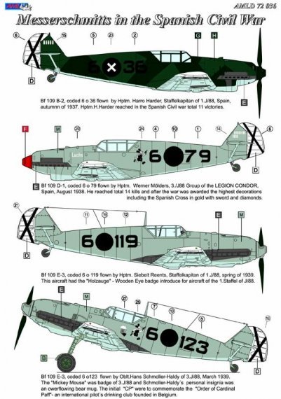 1/72 Messerschmitts in the Spanish Civil War
