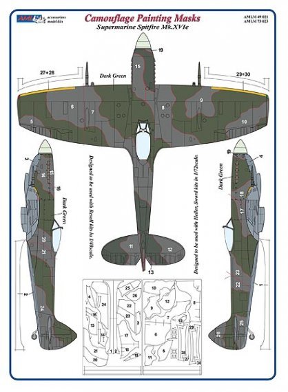 1/72 Camouflage masks S.Spitfire Mk.XVIe (HELL/SW)
