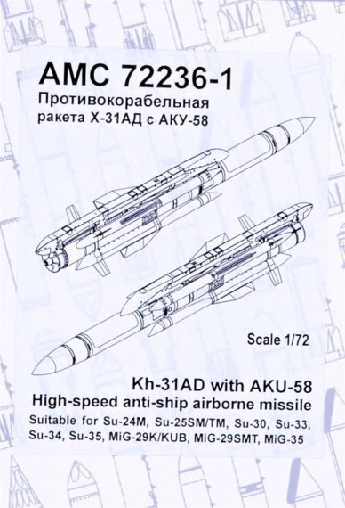 1/72 Kh-31AD with AKU-58 Anti-ship Airborne Missile