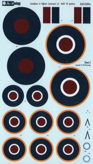 Aviaeology Spitfire RCAF Fighter Recce 1/32 Decal