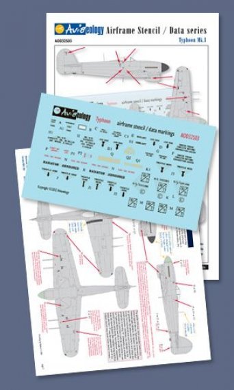 1/32 Hawker Typhoon airframe stencil/data