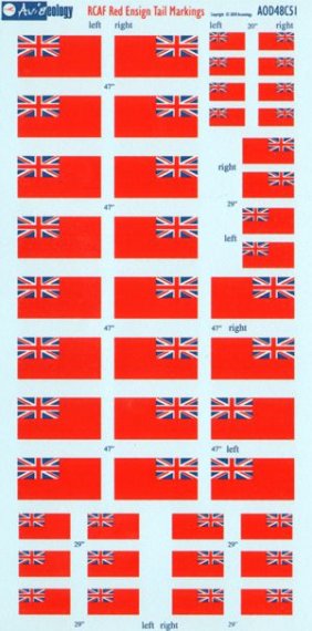 Aviaeology Decalcomanie RCAF Red Ensign 1/48 1954-1965
