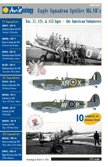 Aviaeology AOD72019 Decal Spitfire Mk.V Eagle Squadron 1/72
