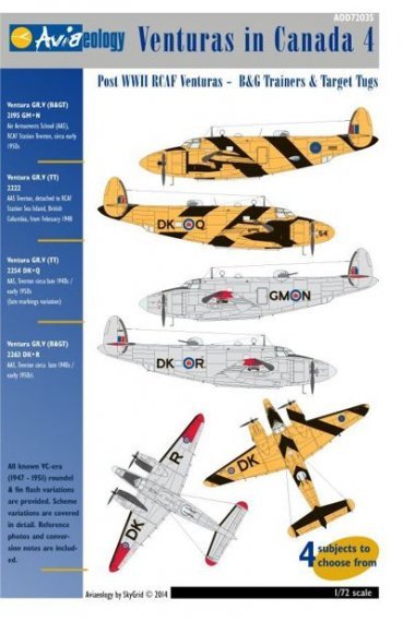 1/72 Venturas in Canada 4: RCAF Postwar TT & BG trainers