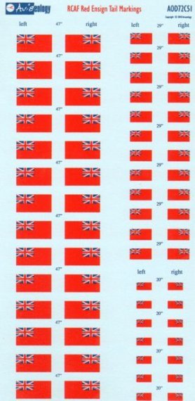 D�calcomanies RCAF Red Ensign & Canadian Shield 1/72