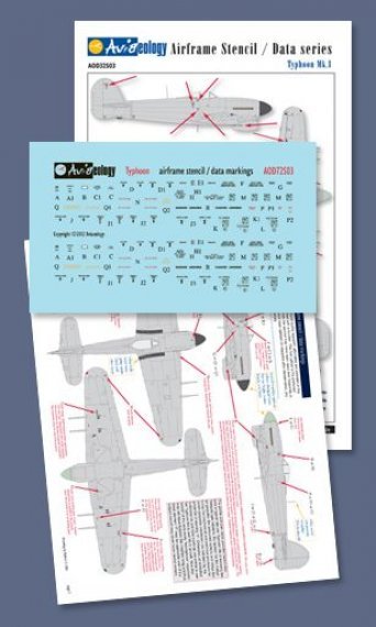 1/72 Hawker Typhoon airframe stencil data [Mk.I Mk.II Mk.V]
