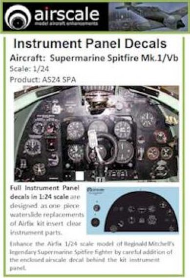 1/24 Supermarine Spitfire Mk.I/Mk.Vb Full Instrument Panel