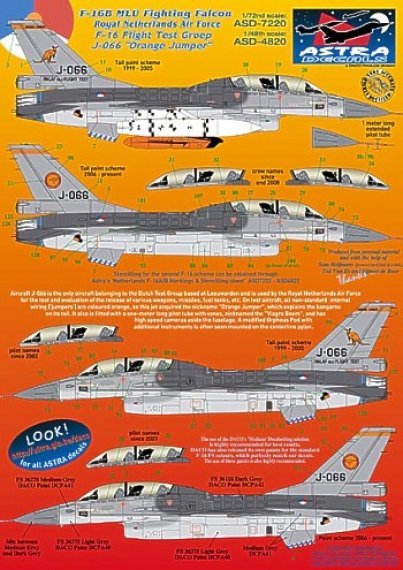 Astra Decals F-16B MLU Fighting Falcon RNLAF 1/48