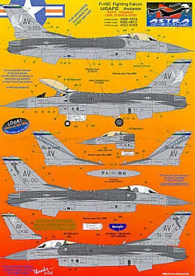 Astra Decals F-16C Aviano 1/72 USAF 31 OSS OG Flagship