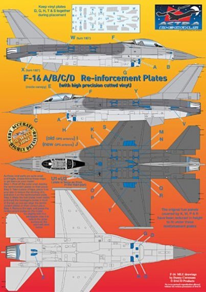 1/72 Scale F-16 Reinforcement plates 3x sets