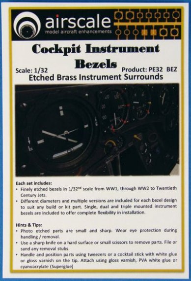 1/32 Instrument Bezels. German, RAF, US instrument bezels