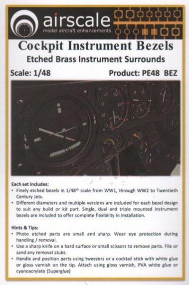 1/48 Instrument Bezels. German, RAF, US instrument bezels Cov