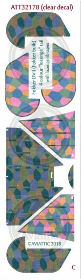 1/32 Fokker D.VII 4 colour lozenge tail with lozenge rib tapes