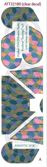 1/32 Fokker D.VII 4 colour lozenge tail with lozenge rib tapes
