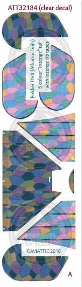 1/32 Fokker D.VII 5 colour lozenge tail with lozenge rib tapes