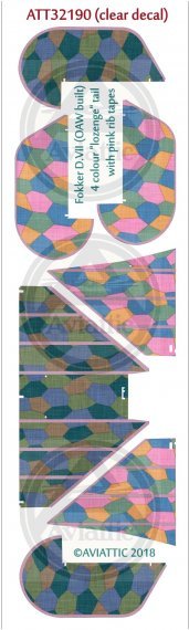 1/32 Fokker D.VII 4 colour lozenge tail with pink rib tapes