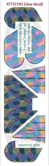 1/32 Fokker D.VII 5 colour lozenge tail with lozenge rib tapes