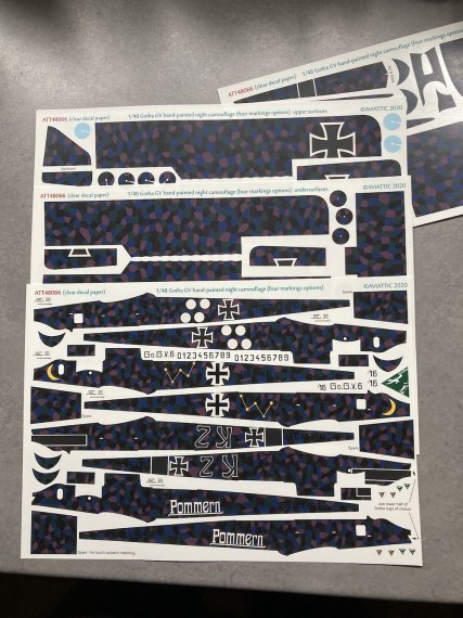 1/48 Gotha G.V 4 sheet set with 4 markings options