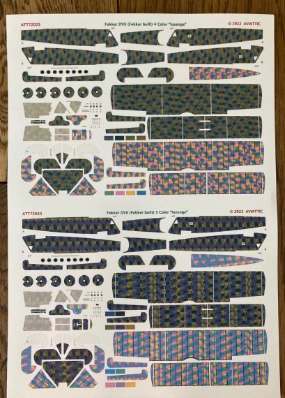 1/72 Fokker D.VII 4 and 5 colour lozenge