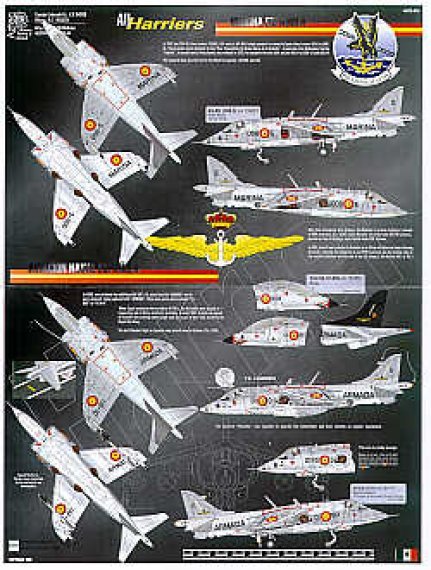 Aztec 1/48 RAF Harrier AV-8A Spanische Marine Decals