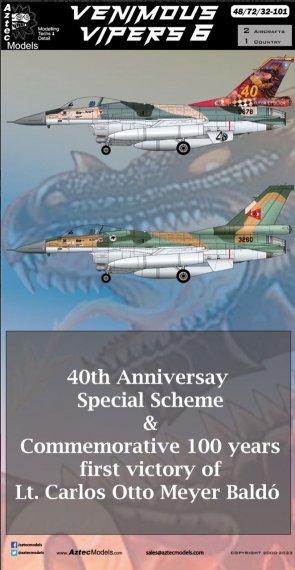 1/48 Venimous Vipers 6 F-16 AIM-9P Venezuela. 40th Anniversary